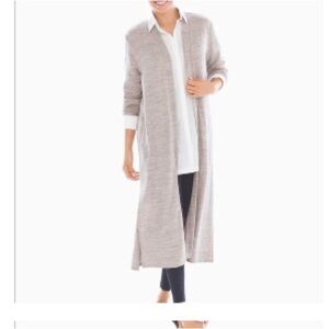 Soma Long Heather LS Duster Sz. M  Side Splits Midi Length Lightweight Layering